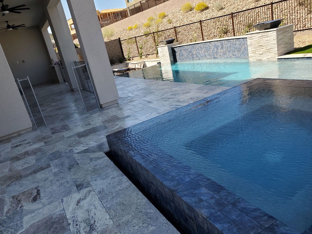 Exotic pools paver sealing project in Las Vegas